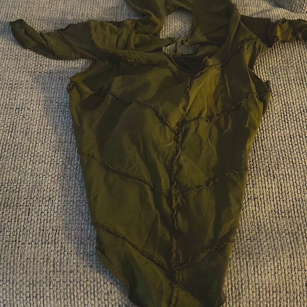 Handmade leaf fairy festival top burning man